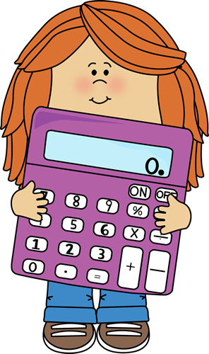 Girl holding a calculator
