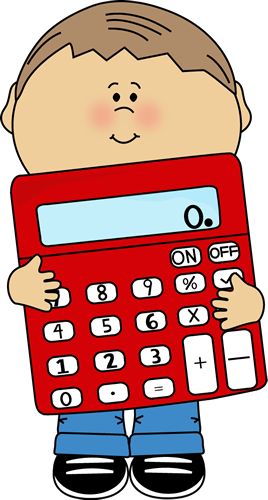 Boy holding a calculator